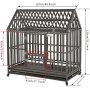 with 4 Locking Wheels Duty Dog Crate Strong Pet Kennel Crate