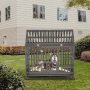with 4 Locking Wheels Duty Dog Crate Strong Pet Kennel Crate
