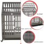 with 4 Locking Wheels Duty Dog Crate Strong Pet Kennel Crate