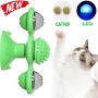 Cat Turning Windmill Turntable Tickle Cat Toy Catnip Ball Funny Cat Windmill Ball Pet Accessories with Suction Cup Base