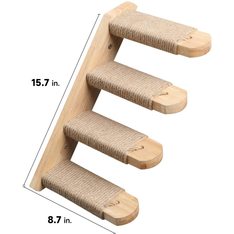 Cat Climbing Shelf Wall Mounted with Jute Scratching Cat Tree