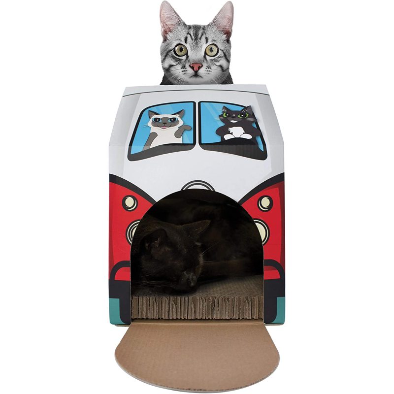 Easy Assembling Detachable Cat Dog Bed House Indoor Cardboard Cave Tent Replaceable Scratching Pet Bed Burrow Hut Pet Condo