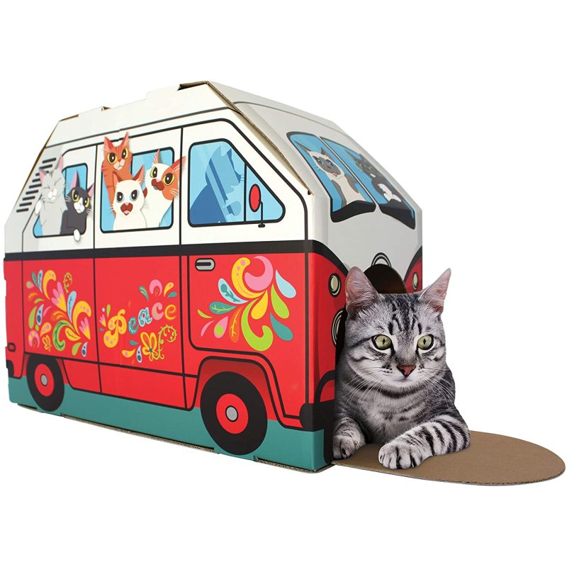Easy Assembling Detachable Cat Dog Bed House Indoor Cardboard Cave Tent Replaceable Scratching Pet Bed Burrow Hut Pet Condo