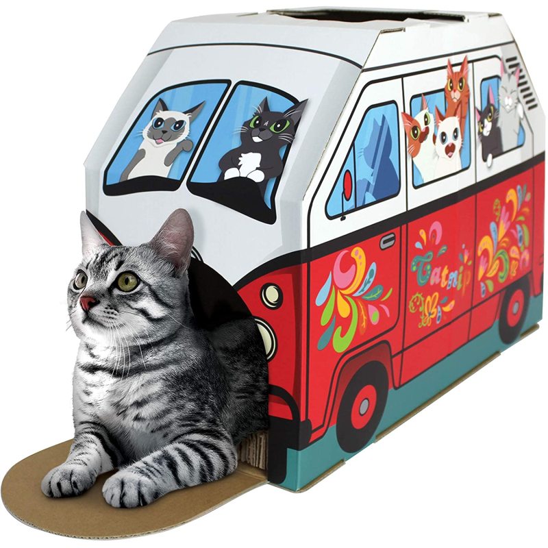 Easy Assembling Detachable Cat Dog Bed House Indoor Cardboard Cave Tent Replaceable Scratching Pet Bed Burrow Hut Pet Condo