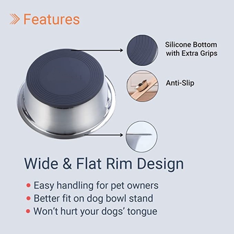 Manufacturer Pet Feeding Bowl Easy Clean Pet Bowl Stainless Steel Anti Slip Dog Bowls