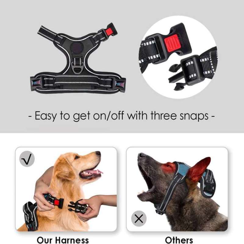 Wholesale No Pull Dog Harness Reflective Adjustable Vest with a Training Handle