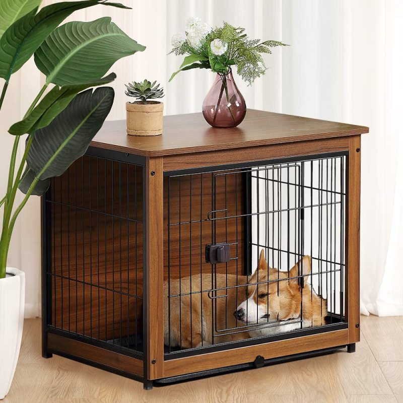 Dog Kennels House Wooden Dog Crate Furniture Detachable Top Cover Pet For Indoor Use