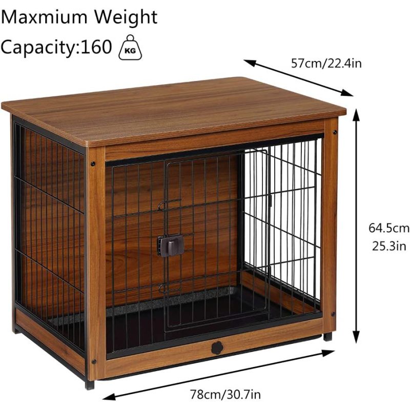 Dog Kennels House Wooden Dog Crate Furniture Detachable Top Cover Pet For Indoor Use
