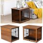 Dog Kennels House Wooden Dog Crate Furniture Detachable Top Cover Pet For Indoor Use