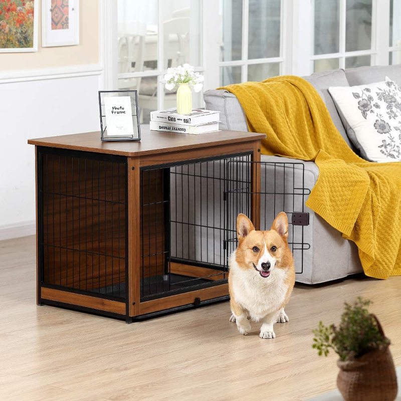 Dog Kennels House Wooden Dog Crate Furniture Detachable Top Cover Pet For Indoor Use