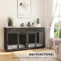Dog Crate Furniture with 2 Drawers, 73 Inch Wooden Dog Kennel with 2 Room and Removable Divider, Dog Crate End Table for Small M