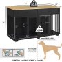 Dog Crate Furniture with 2 Drawers, 73 Inch Wooden Dog Kennel with 2 Room and Removable Divider, Dog Crate End Table for Small M