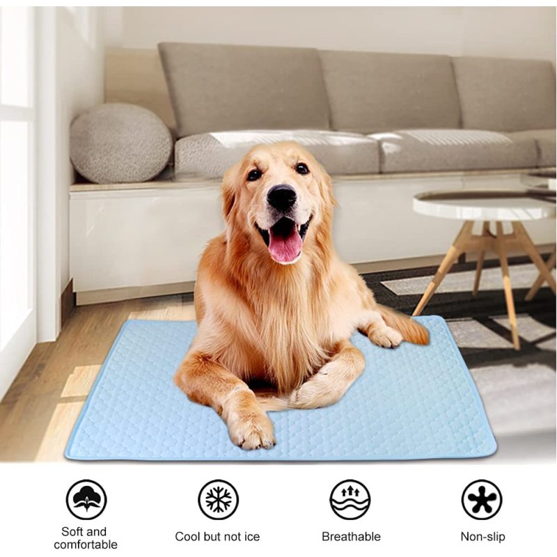 Breathable Ice Silk Cooling Pet Dog Pet Cooling Mats Portable and Washable Pet Cooling Blanket for Indoor