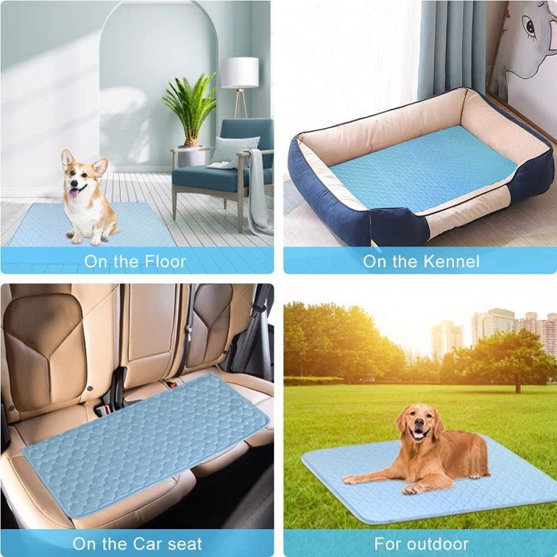 Breathable Ice Silk Cooling Pet Dog Pet Cooling Mats Portable and Washable Pet Cooling Blanket for Indoor