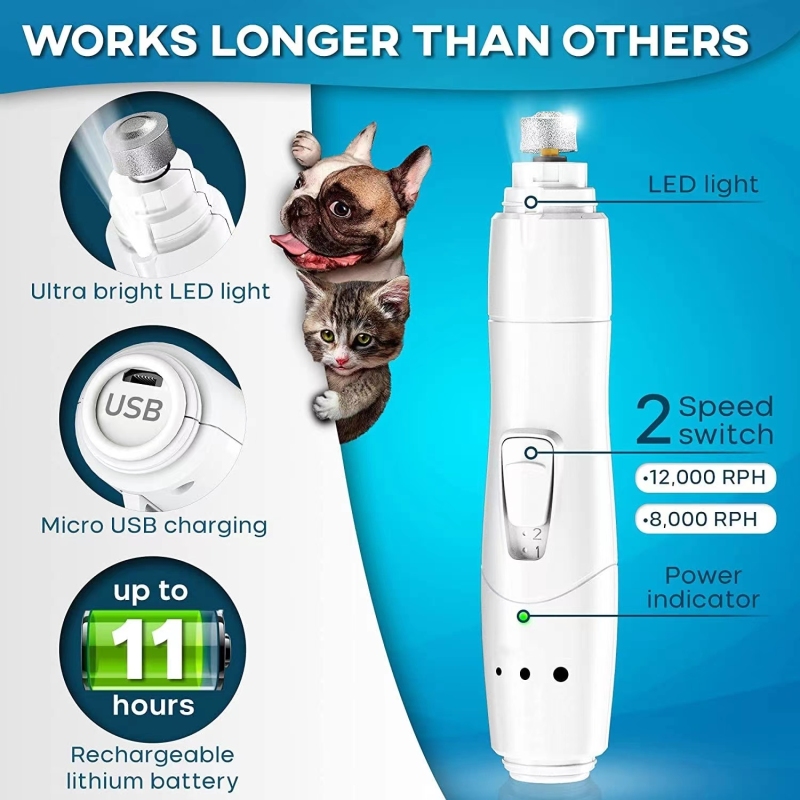 Dog Nail Grinder with LED Light
