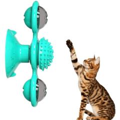 Windmill Cat Toy Turntable Teasing Pet Toy Scratching Tickle Cats Hair Brush Funny Cat Toy