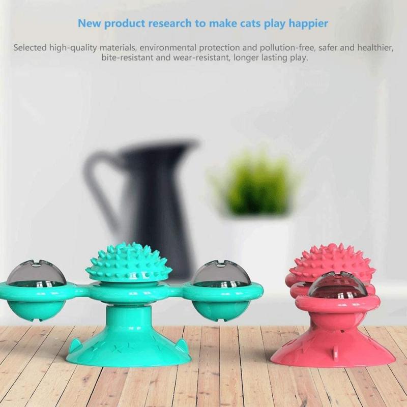 Windmill Cat Toy Turntable Teasing Pet Toy Scratching Tickle Cats Hair Brush Funny Cat Toy