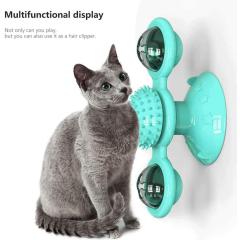 Windmill Cat Toy Turntable Teasing Pet Toy Scratching Tickle Cats Hair Brush Funny Cat Toy
