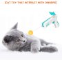 Replaceable Feathers Interactive Cat Toy With Balls for Indoor and Outdoor