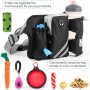Reflective Stitching Retractable Hands Free Dog Leash for 2 Dogs Adjustable Waist Belt
