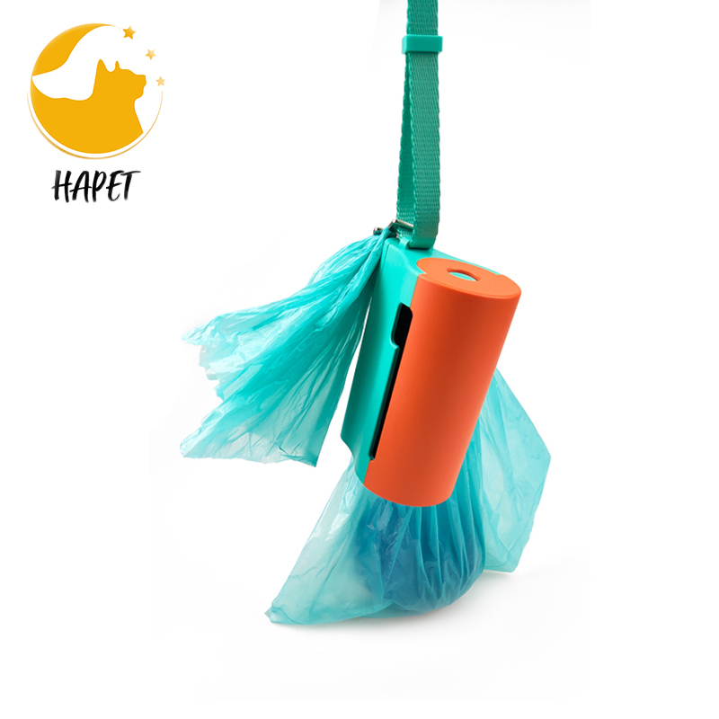 Dog Poop Bag Holder Leash Attachment - Fits Any Dog Leash - Includes Free Roll of Dog Bags