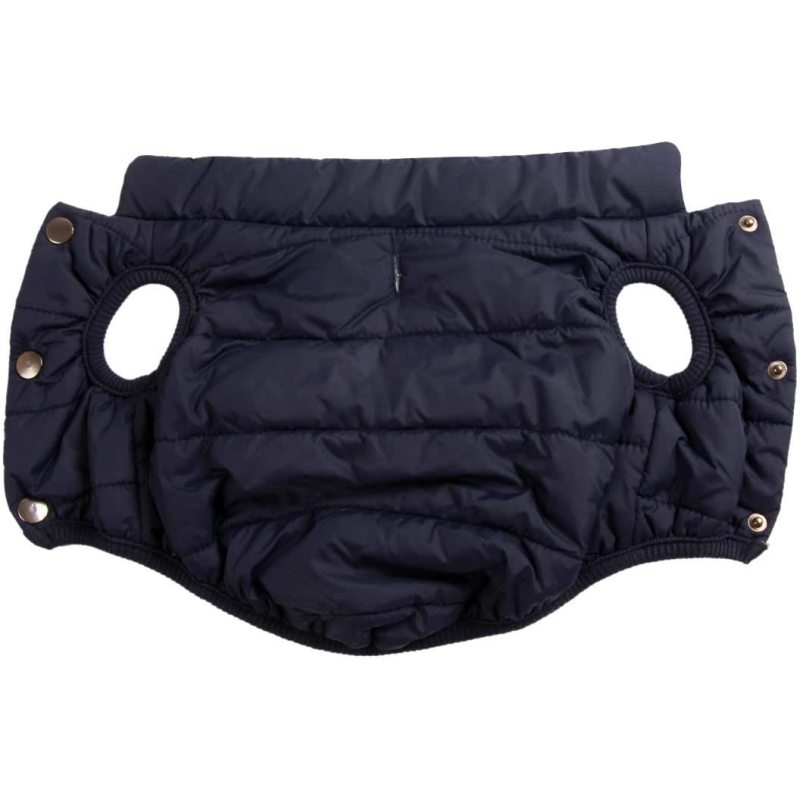 2 Layers Fleece Lined Warm Dog Jacket for Puppy Winter Cold Weather,Soft Windproof Small Dog Coat,Blue M