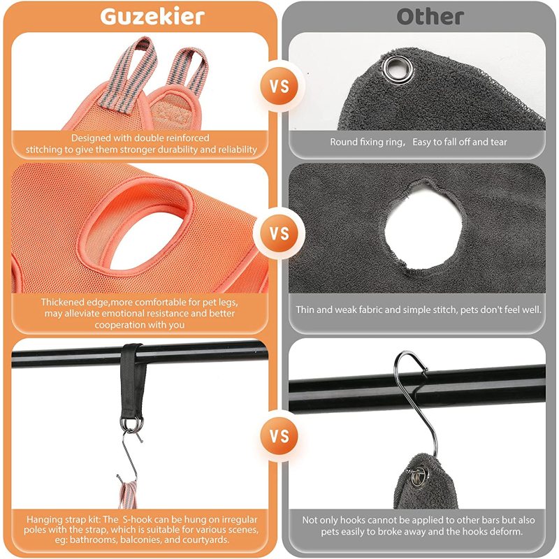 Pet Dog Grooming Hammock Harness for Cats & Dogs, Dog Sling for Grooming, Dog Hammock Restraint Bag with Nail Trimmer,
