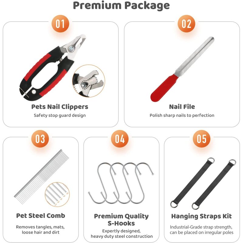 Pet Dog Grooming Hammock Harness for Cats & Dogs, Dog Sling for Grooming, Dog Hammock Restraint Bag with Nail Trimmer,
