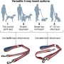 Adjustable Reflective Tangle-Free Control Point Leash for Double Dog
