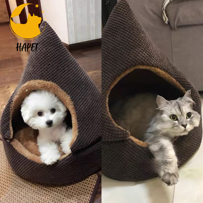 Detachable Cat Pet House Cat Bed Arctic Fleece Pet Bed for Dogs Cats Cave Winter Warm Pet Bed Dog Nest