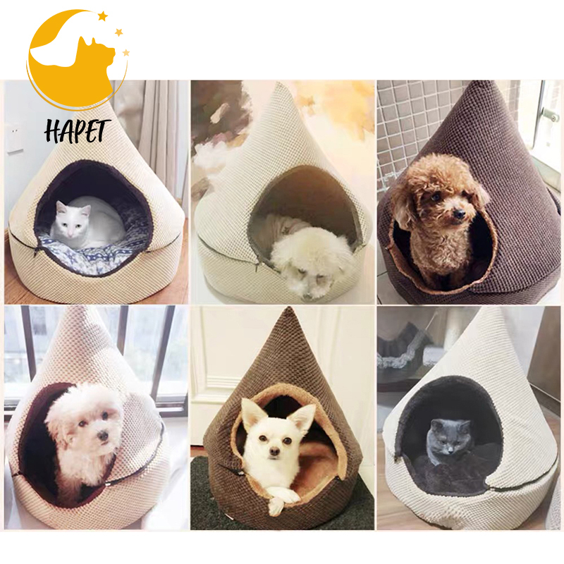 Detachable Cat Pet House Cat Bed Arctic Fleece Pet Bed for Dogs Cats Cave Winter Warm Pet Bed Dog Nest