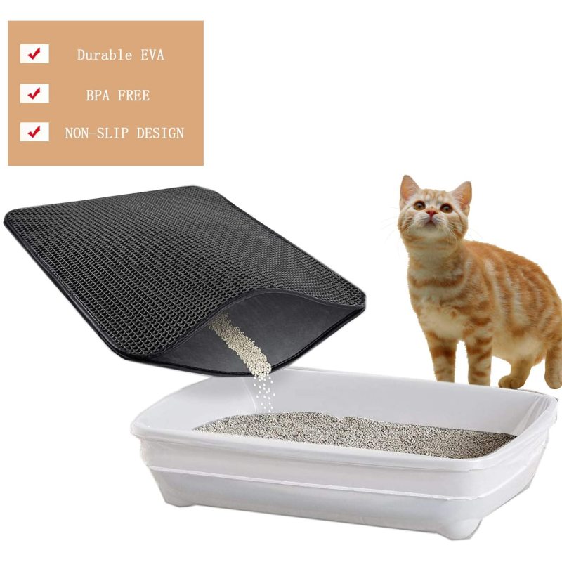 Cat Litter Mat Litter Trapping Mat, Honeycomb Double Layer Design Waterproof Urine Proof Trapper Mat for Litter Boxes