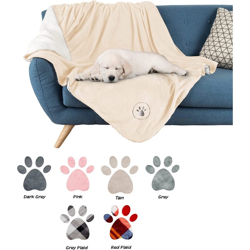 Reversible Cream Throw Waterproof Pet Blanket Protects Couch Pad Dog and Cat Blankets by Petmaker