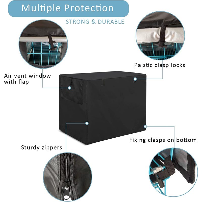 Dog Crate Cover 36 inch - Double Door, Waterproof Dog Kennel Cover with Air Vent Window, for Indoor/Outdoor Most Wire Dog Crate