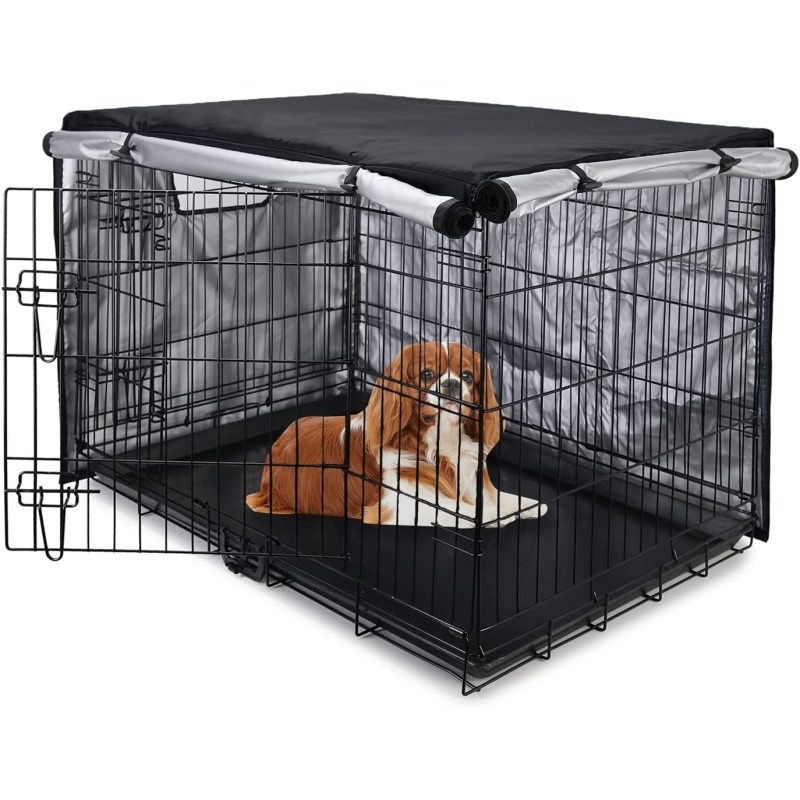 Dog Crate Cover 36 inch - Double Door, Waterproof Dog Kennel Cover with Air Vent Window, for Indoor/Outdoor Most Wire Dog Crate