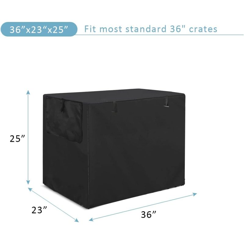 Dog Crate Cover 36 inch - Double Door, Waterproof Dog Kennel Cover with Air Vent Window, for Indoor/Outdoor Most Wire Dog Crate