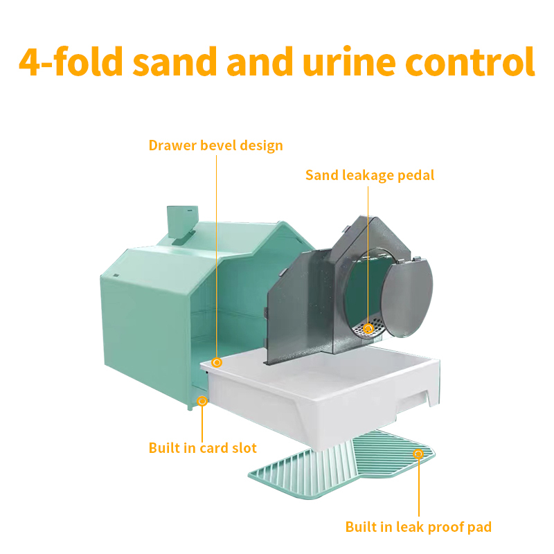 Litter Box Cat Villa Fully Enclosed Deodorant Poop Bowl with Sand Outside Splash Drawer Type Cat Toilet