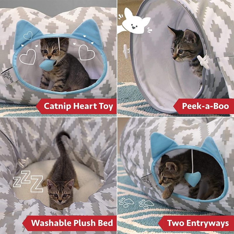 Rhombus Design Cat Bed Felt Cat Tunnel For The Festival