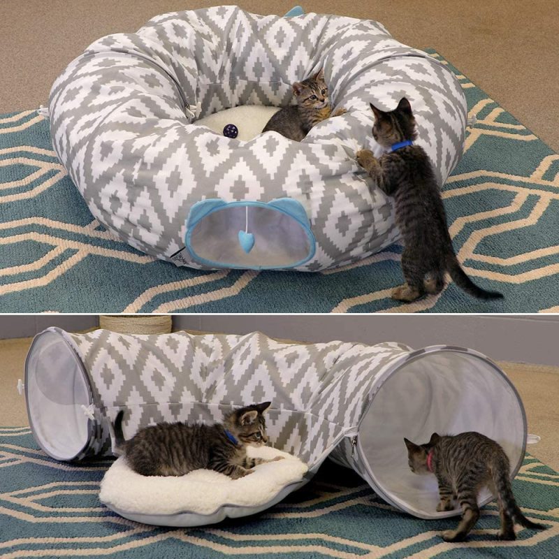 Rhombus Design Cat Bed Felt Cat Tunnel For The Festival