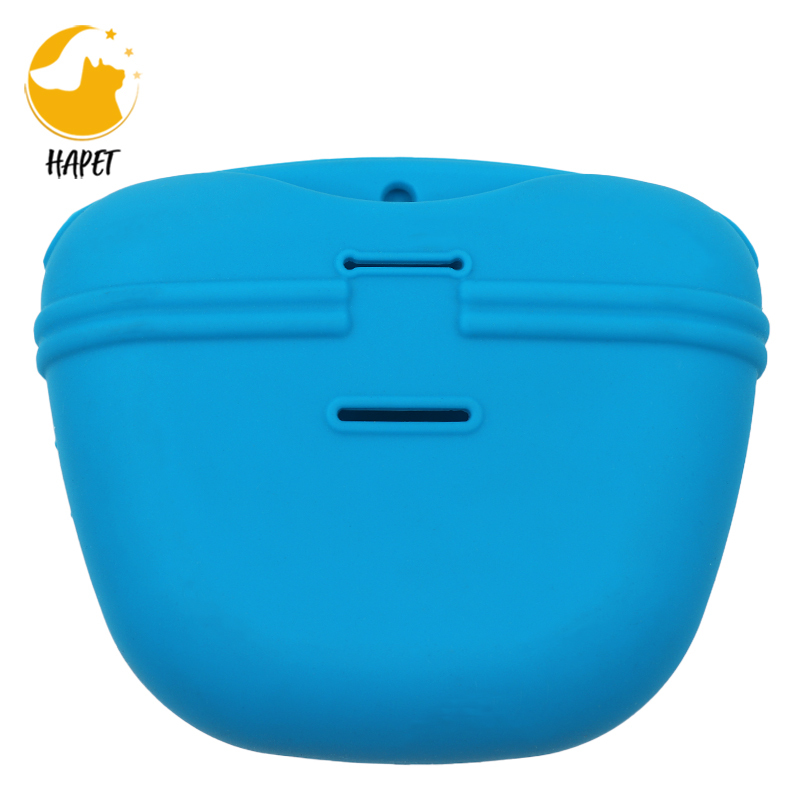 Silicone Dog Treat Pouch-Small Training Bag-Portable Dog Treat Bag for Leash with Magnetic Closure and Waist Clip
