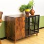 Modern Industrial Style Indoor Wooden Pet Kennel Cage Side End Table