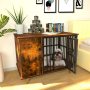 Modern Industrial Style Indoor Wooden Pet Kennel Cage Side End Table