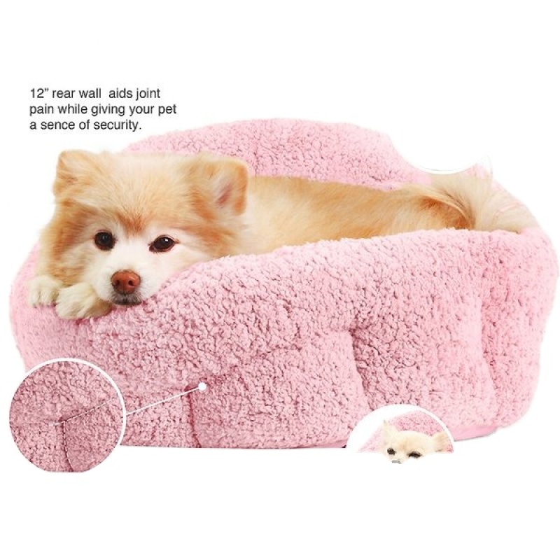 Pet Beds for Dogs Cats Orthopedic Bolster Cat Dog Bed Soft Washable Cushion Fluffy Cat Pet Beds