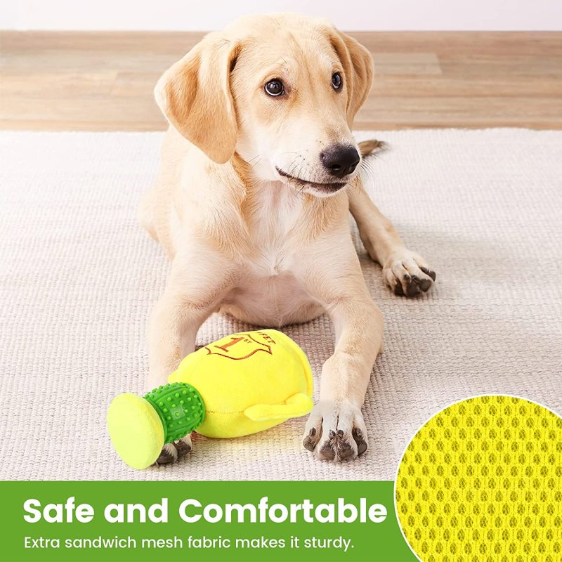 Squeaky Plush Dog Toys,Animals Shape Dog Chew Toy,Stuffed Interactive Dog Toys for Small Medium& Large Dogs