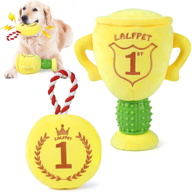 Squeaky Plush Dog Toys,Animals Shape Dog Chew Toy,Stuffed Interactive Dog Toys for Small Medium& Large Dogs