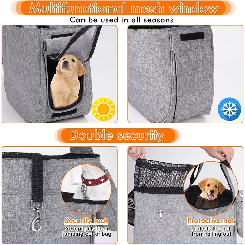Bottom Support Pet Dog Sling Carrier Breathable Mesh Window