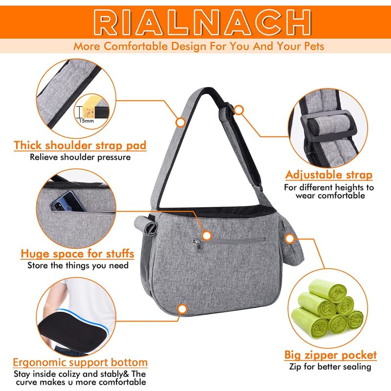 Bottom Support Pet Dog Sling Carrier Breathable Mesh Window