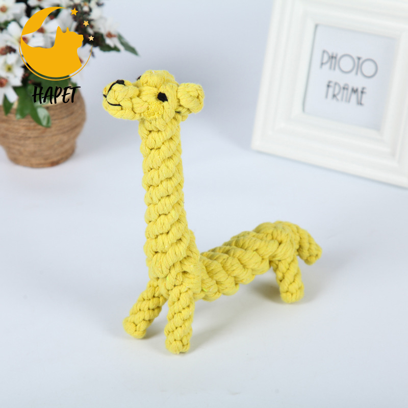 Pet Puppy Dog Cotton Rope Chew Toys for Teeth Cleaning Giraffe Design