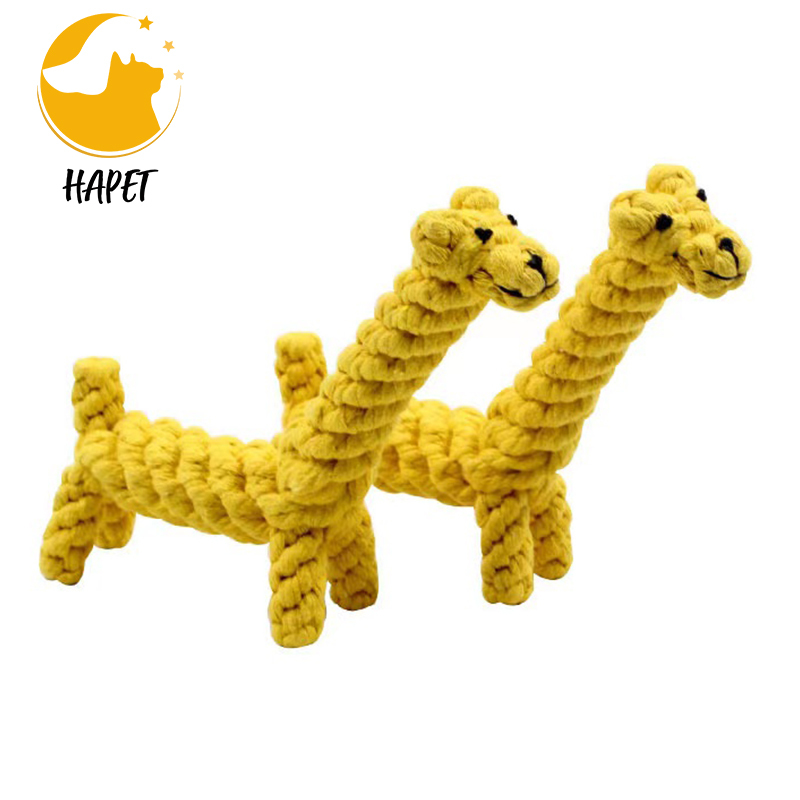 Pet Puppy Dog Cotton Rope Chew Toys for Teeth Cleaning Giraffe Design