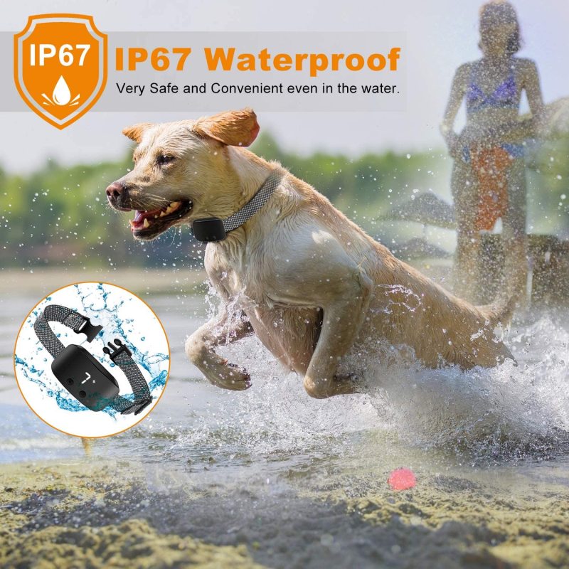 Modern Waterproof Rechargeable Bark Collar with Adjustable Sensitivity and Intensity Beep Vibration For Pets